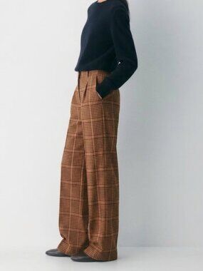 Aritzia Wilfred Effortless Whitney Pants in Tabac/Rich Mocha Brown Size 4 NWT